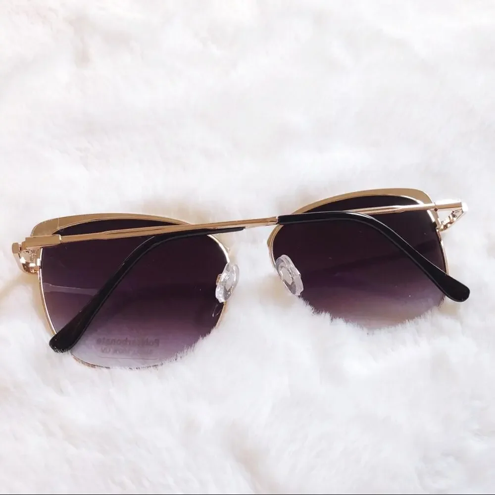 Robbie Black Full Rim Retro Cat Eye Sunglasses